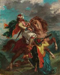 A Turk Surrenders to a Greek Horseman - Eugene Delacroix