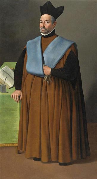Portrait of Doctor Juan Martinez Serrano, full length - Francisco de Zurbarán