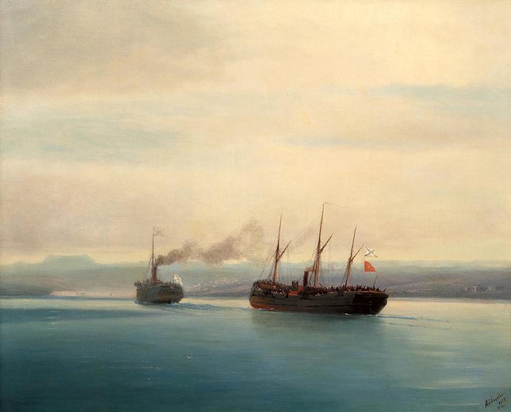 Capturing of the Turkish Ship Mersina - 伊凡·艾瓦佐夫斯基