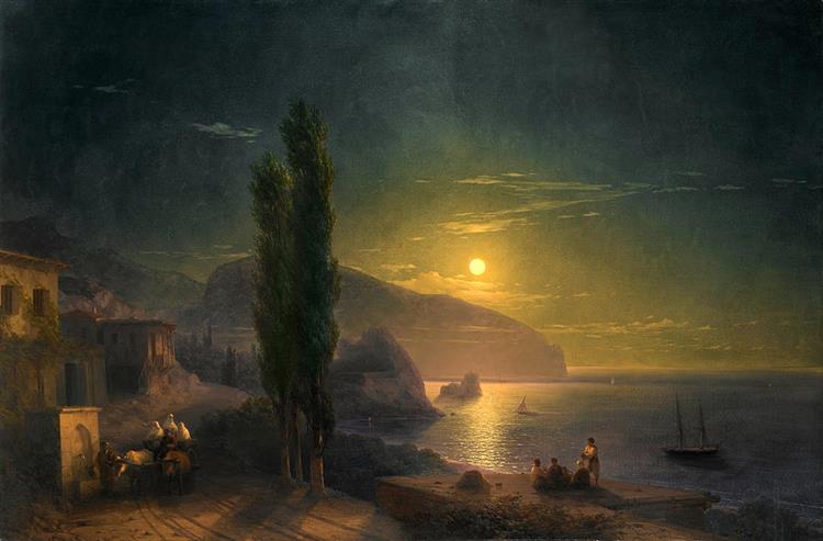 Moonrise over Ayu Dag - Iwan Konstantinowitsch Aiwasowski
