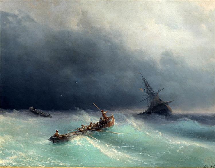 Storm at sea, 1873 - Iwan Konstantinowitsch Aiwasowski