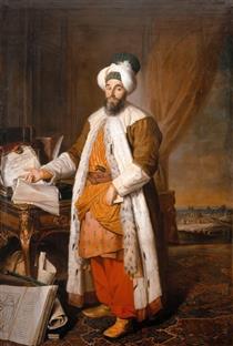 Portrait of Mehemet Said Pacha, Bey of Rumelia, special ambassador of the ottoman Sultan Mahmoud II - Jacques Aved