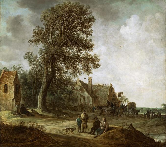 Peasants Resting before an Inn - Jan van Goyen