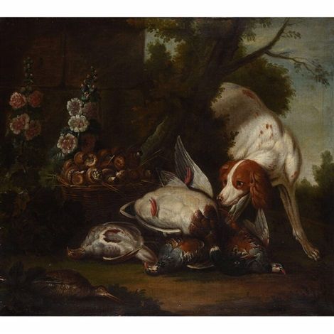 Still life with a basket of mushrooms - Jean-Baptiste Oudry