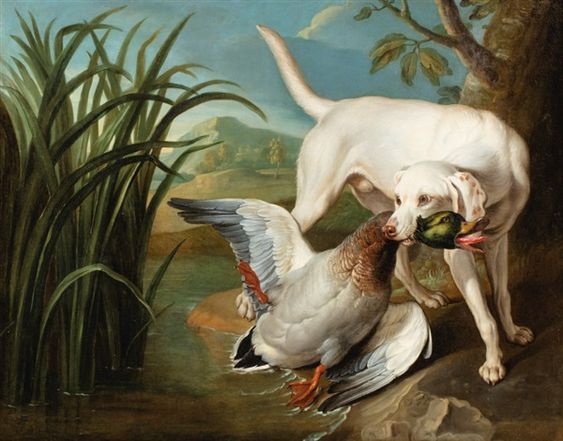 Dog catching a mallart - Jean-Baptiste Oudry