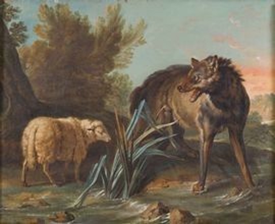 The wolf and the lamb - Jean-Baptiste Oudry - WikiArt.org