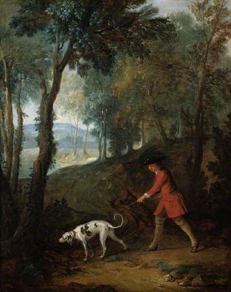 Huntsman with a Tufter on a Leash - Jean-Baptiste Oudry