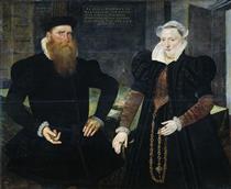 Portrait of Gillis Hooftman, Shipowner, and His Wife Margaretha Van Nispen - Marten de Vos