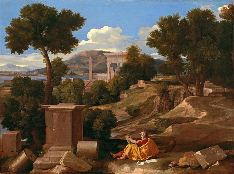 Landscape with Saint John on Patmos - 普桑