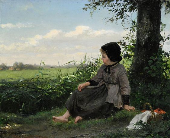 Girl on a meadow - Paul Jamin