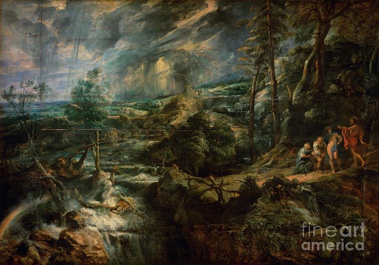 Landscape with Philemon and Baucis - Peter Paul Rubens