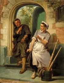 Chimney Sweeper and the Maid - Pieter Alardus Haaxman