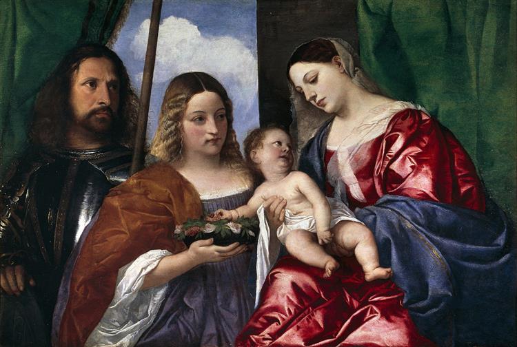 Madonna and Child with Sts Dorothy and George, 1516 - 1520 - Tizian