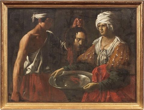 The executioner delivers the head of the Baptist to Salome - Michelangelo Merisi da Caravaggio