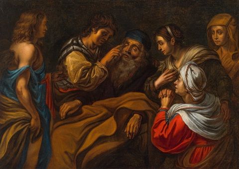 Tobias heals his blind father - Caravaggio