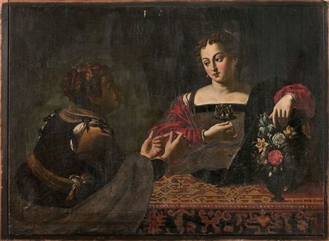 Martha reproaching Mary for her vanity, also known as The Conversion of Mary Magdalene - Караваджо
