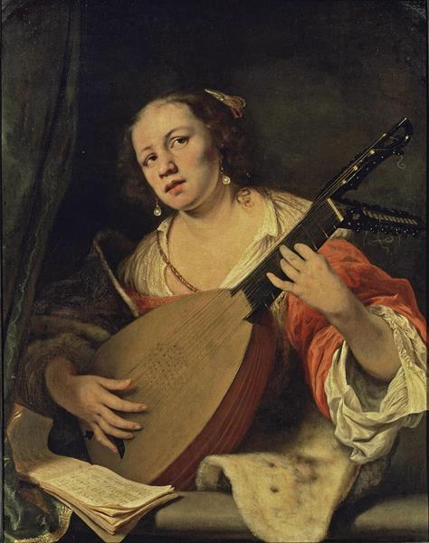 A Lady Playing the Lute, 1654 - Ferdinand Bol