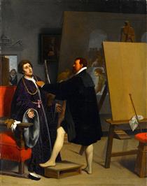Aretino in the Studio of Tintoretto - Jean Auguste Dominique Ingres