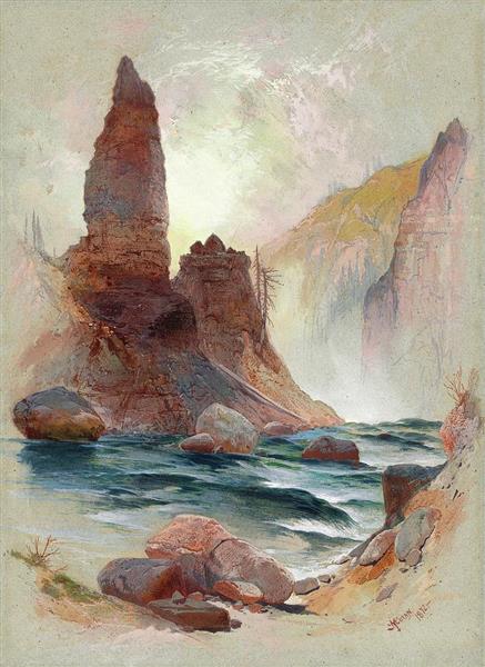 Tower Falls, Yellowstone, 1876 - 托馬斯·莫蘭