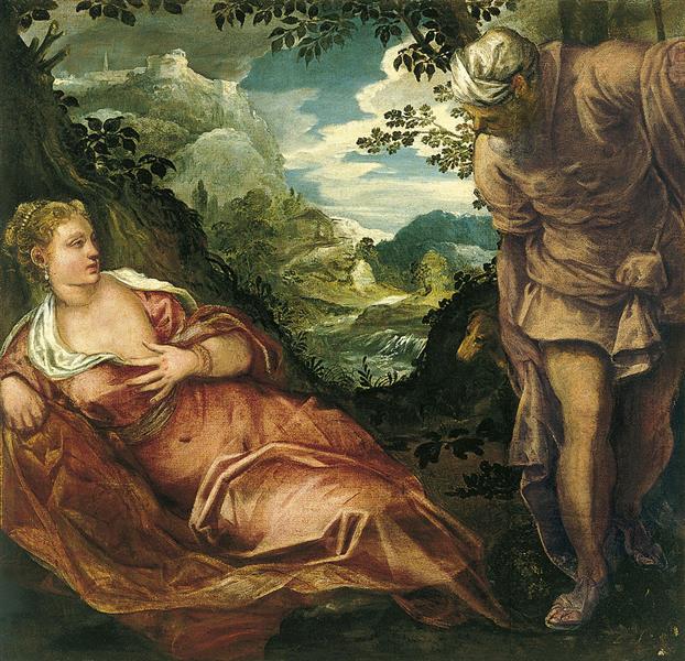 The Meeting of Tamar and Juda - Jacopo Tintoretto