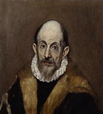 Retrato de um Velho (possivelmente um autorretrato de El Greco) - El Greco