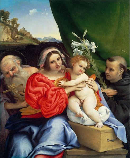 Virgin and Child with Saints Jerome and Nicholas of Tolentino, c.1523 - c.1524 - 羅倫佐·洛托