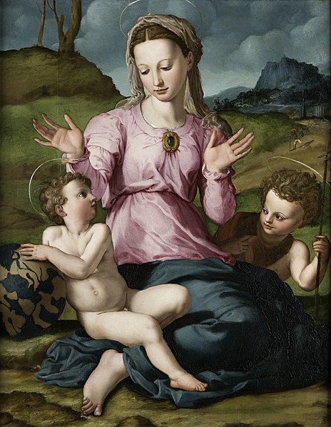 Madonna and Child with Saint John the Baptist - Аньоло Бронзино