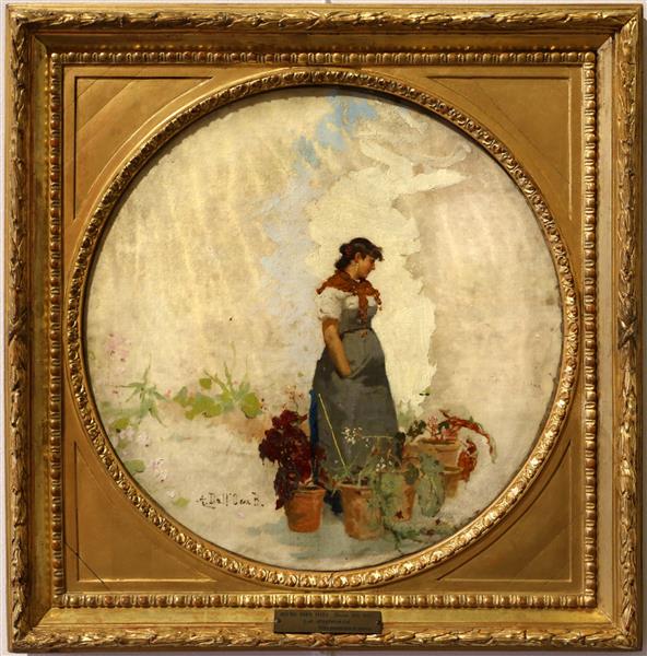 The flower girl, 1883 - Анджело Далль’Ока Бьянка