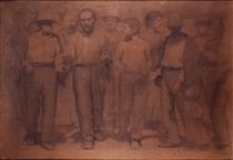 Group of workers. Study for the Fourth Estate. Group of figures [3] - Джузеппе Пеллиза да Вольпедо