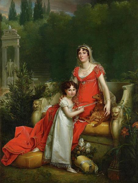 Elisa Bonaparte with Her Daughter Napoleona Baciocchi - Франсуа Жерар