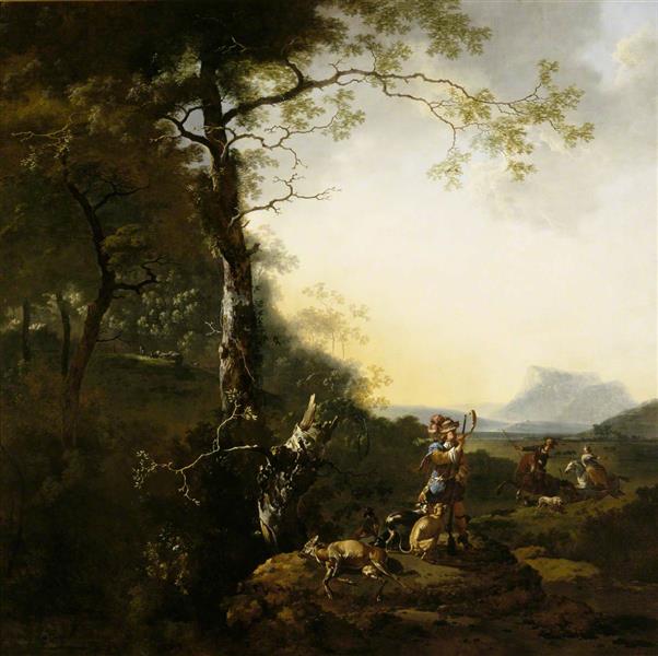 Landscape with Huntsmen - Adam Pynacker