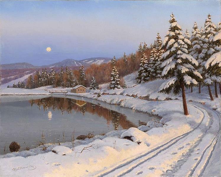 Moonlit Lake - Boris Vasilievich Bessonov