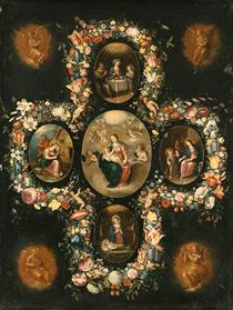The Virgin and Child with Scenes from the Life of Christ - Frans Francken, o Jovem
