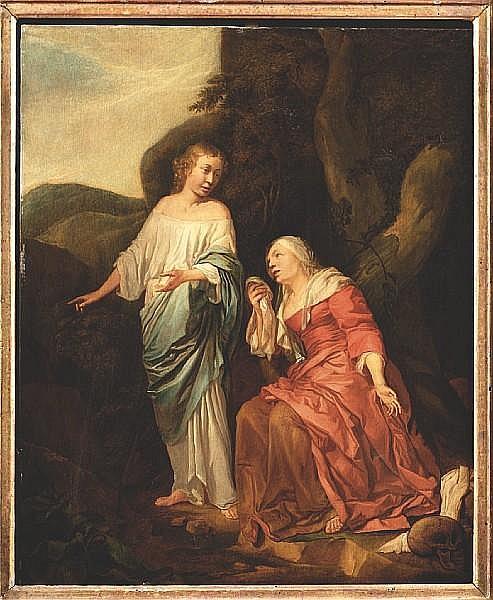 Hagar comforted by the Angel - Hendrik Heerschop
