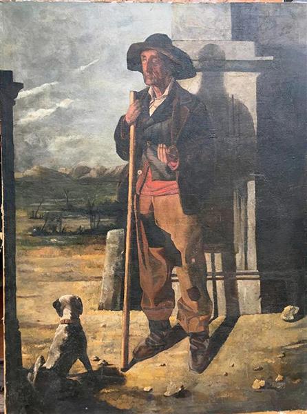 Man with a dog - Ignacio Zuloaga