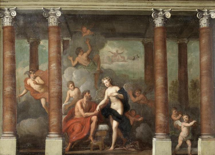 Modello for a mythological mural, possibly depicting Jupiter and Io discovered by Juno - James Thornhill