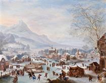 Winter Scene with Skaters - Jan Griffier I