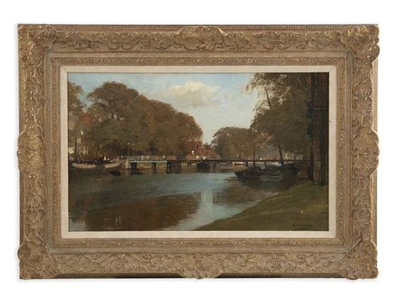Dutch Canal Scene - Johannes Christiaan Karel Klinkenberg