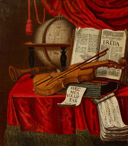 Vanitas Still Life of Musical Instruments - Pieter Gerritsz. van Roestraten