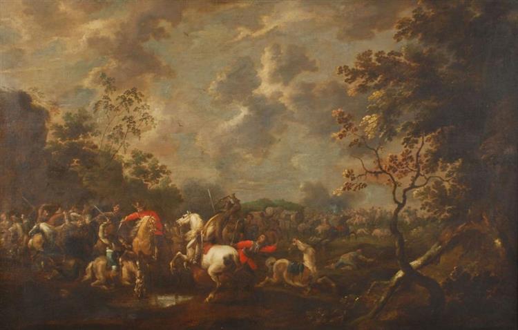 Choc de cavalerie Cavalry fight - Pieter Meulener