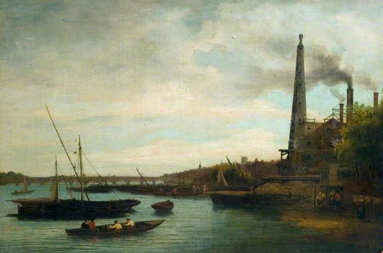 The Thames: The Strand Shore and Westminster Bridge - Samuel Scott