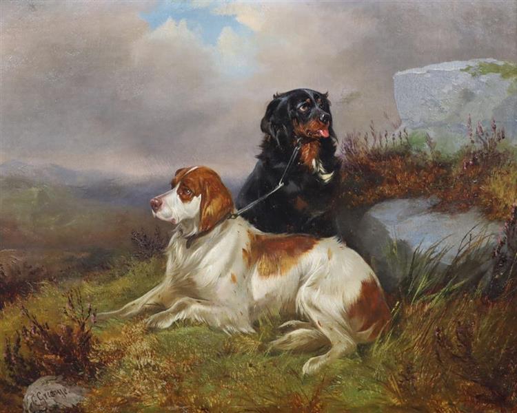 Setters in a Highland landscape - Colin Graeme Roe