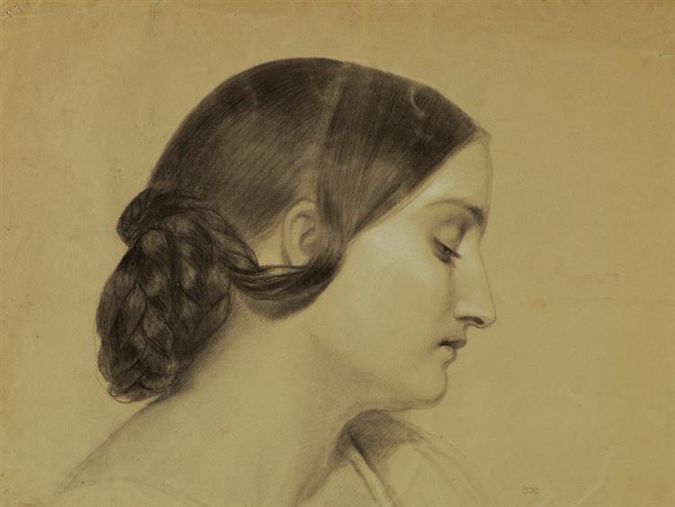 Profile of a Woman with a Braided Knot - Daniel Huntington