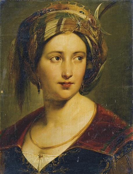 Busto di giovane donna in costume orientale - Francesco Podesti