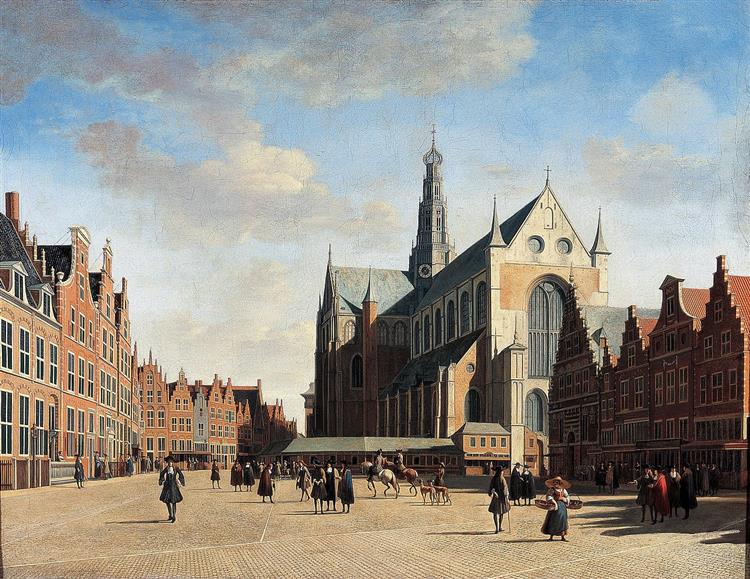 The Grote Markt and Sint-Bavokerk, Haarlem - Gerrit Berckheyde
