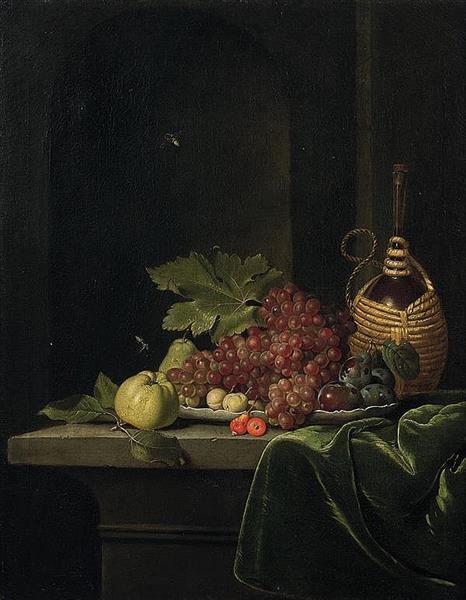 Nature morte aux raisins, au coing, et aux prunes - Jacob Samuel Beck