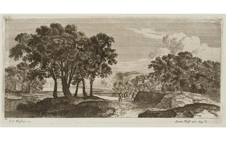 Arcadian Landscape with Meadow Forest - Johann Christoph Haffner
