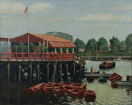 DOCK AT A VACATION RESORT - John Alfred Mohlte