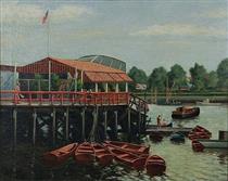 DOCK AT A VACATION RESORT - John Alfred Mohlte