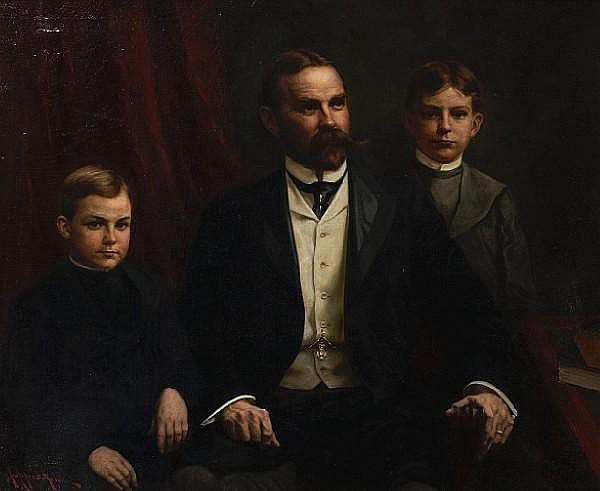A gentleman and his two sons - John Alfred Mohlte